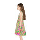 Girls' Sleeveless Sundress (AOP) PINK FLOWERS FRACTAL