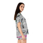 Women's Short Pajama Set (AOP) ZEBRA DOODLE FACE