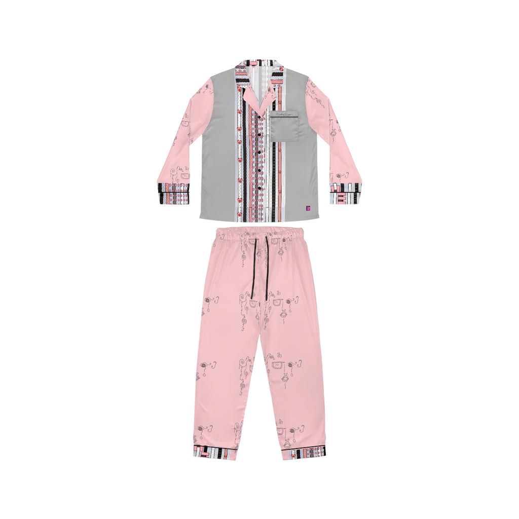 Women's Satin Pajamas (AOP) DOODLE DREAMS