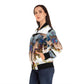Women's Bomber Jacket (AOP) BLUE BOXES
