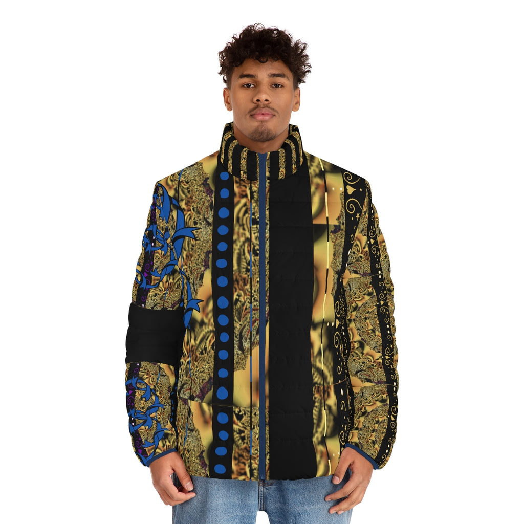 Men's Puffer Jacket (AOP) REGALLY BLUE