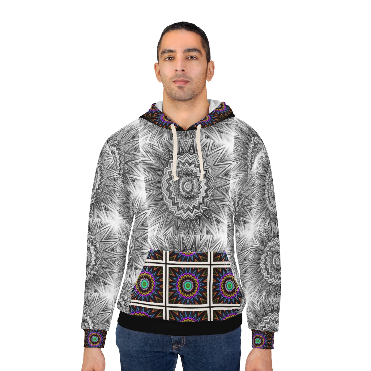 AOP Unisex Pullover Hoodie STAR BURST