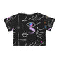 AOP Crop Tee FACE DOODLES AZURE