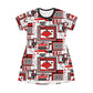 All Over Print T-Shirt Dress RED LIPS