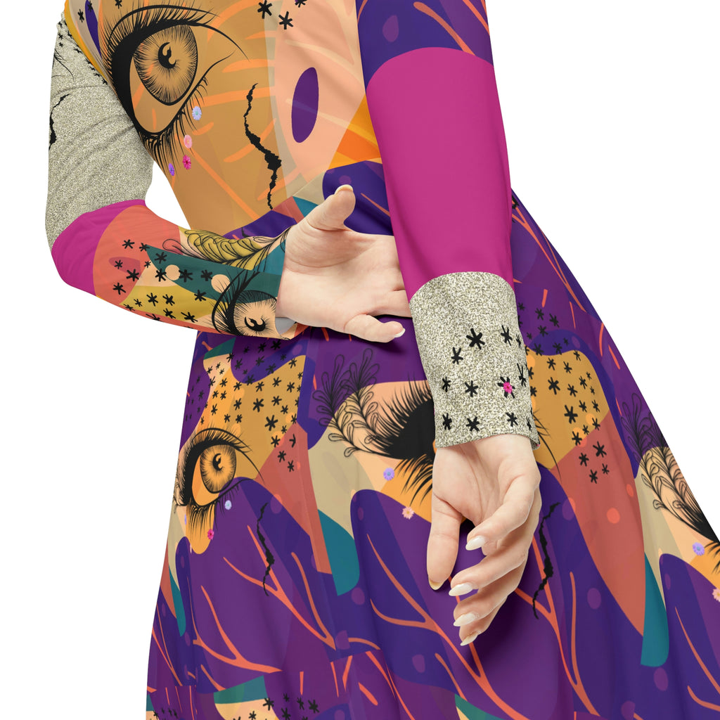 Women's Long Sleeve Dance Dress (AOP)  BAILEY