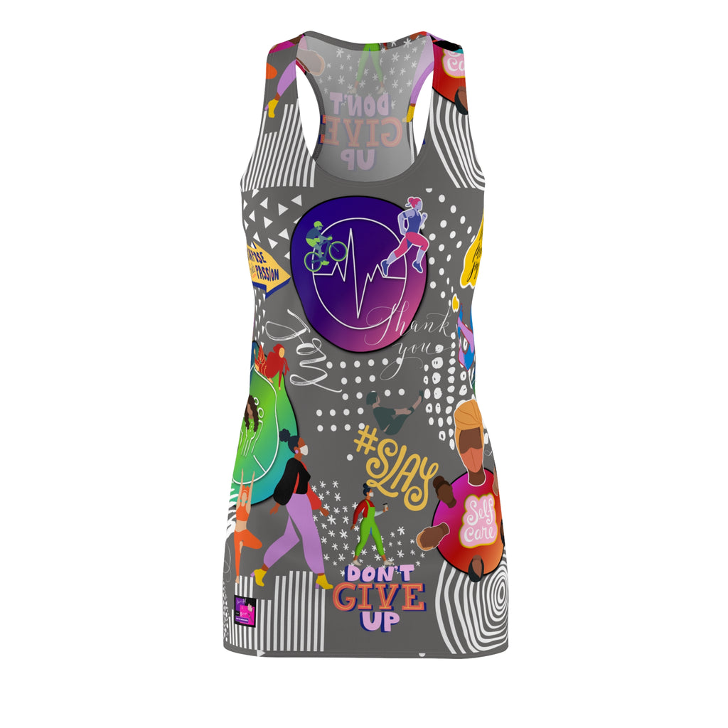 Women's Cut & Sew Racerback Dress SLAY IN GREY