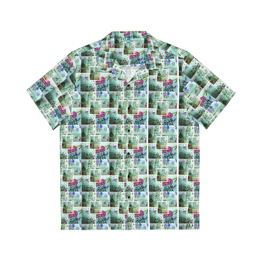 Men's Hawaiian Shirt (AOP) FLOWER DOODLES