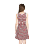 Girls' Sleeveless Sundress (AOP) LIPPY IN RED
