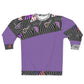AOP Unisex Sweatshirt ZEBRA DOODLES PURPLE