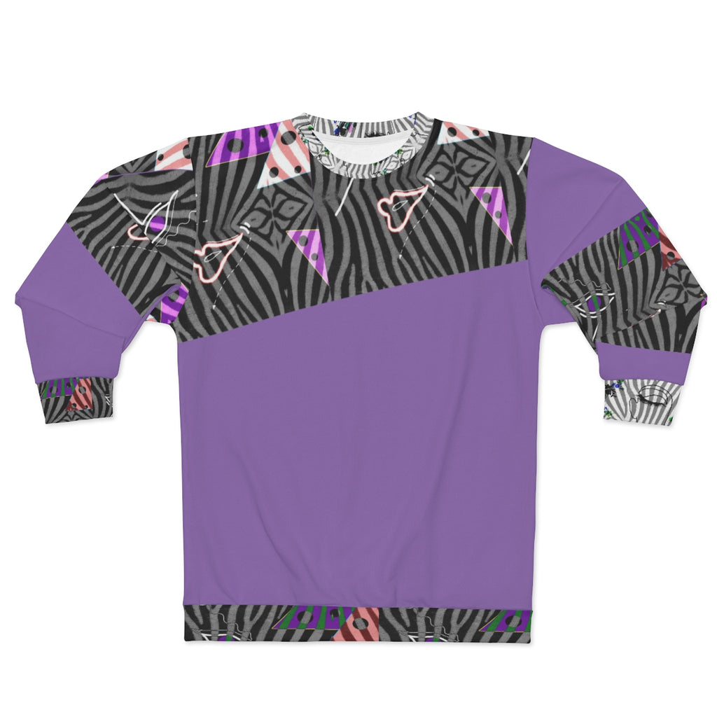 AOP Unisex Sweatshirt ZEBRA DOODLES PURPLE