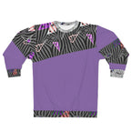 AOP Unisex Sweatshirt ZEBRA DOODLES PURPLE