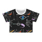AOP Crop Tee FACE DOODLES AZURE