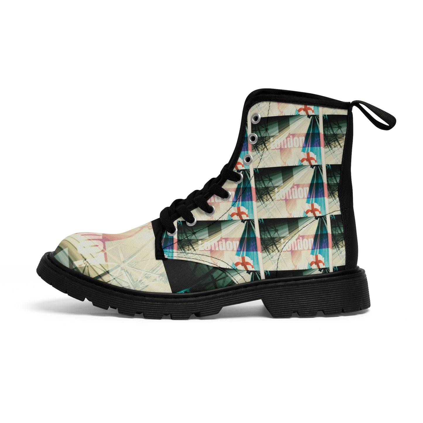 WOMEN'S CANVAS BOOTS (AOP) VINTAGE LONDON