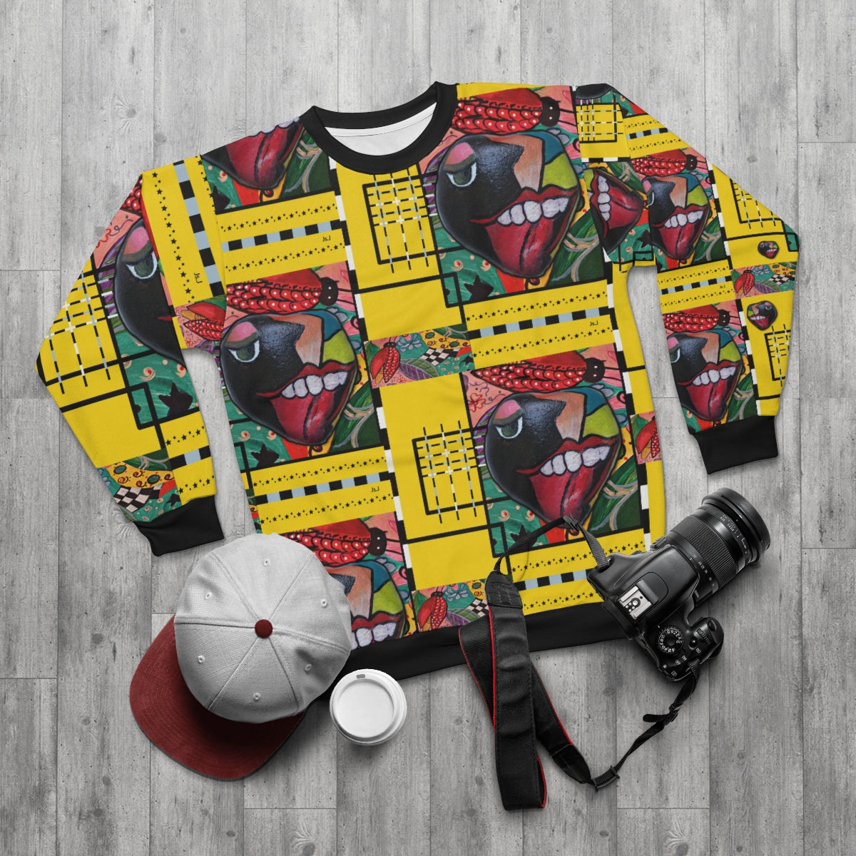 AOP Unisex Sweatshirt PEBBLE TONGUE ART