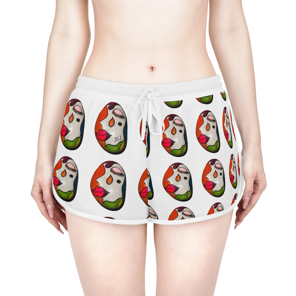 Women's Relaxed Shorts (AOP) PEBBLE ART RELAXATION