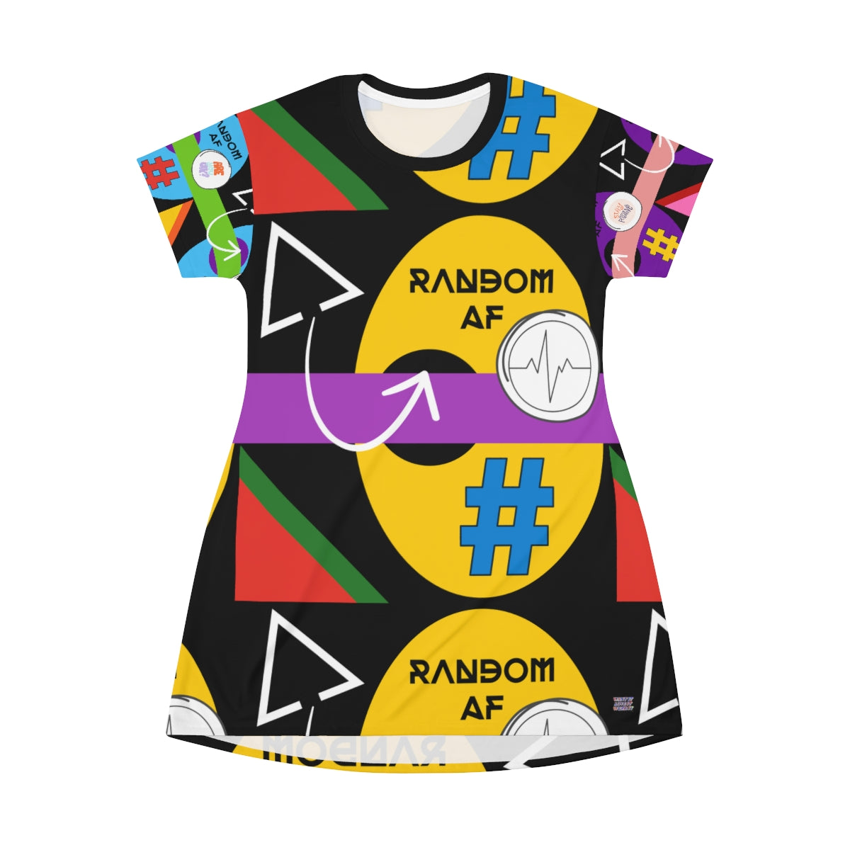 All Over Print T-Shirt Dress RANDOM AF 2