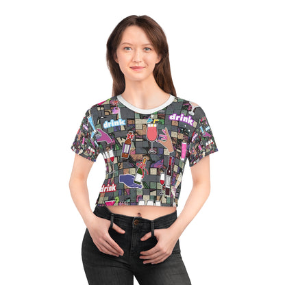 AOP Crop Tee DRINKS