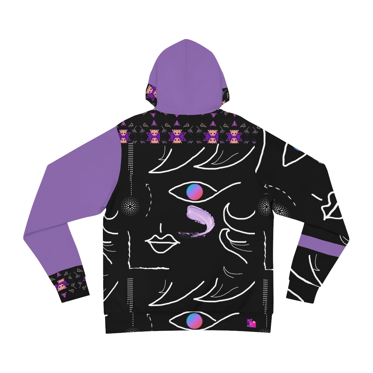 AOP Fashion Hoodie FACE DOODLES VIOLET