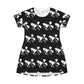 All Over Print T-Shirt Dress FLEUR NOIR