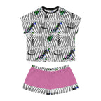 Women's Short Pajama Set (AOP) ZEBRA DOODLE FACE