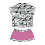 Women's Short Pajama Set (AOP) ZEBRA DOODLE FACE