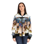 Women's Bomber Jacket (AOP) BLUE BOXES
