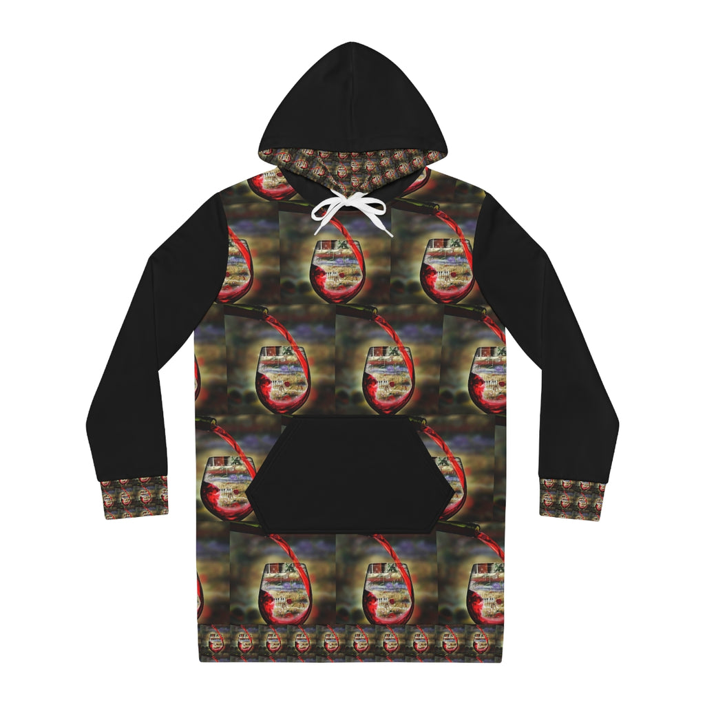 Women's Hoodie Dress (AOP) RED WINE