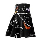 Women's Skater Skirt FACE DOODLES AZURE