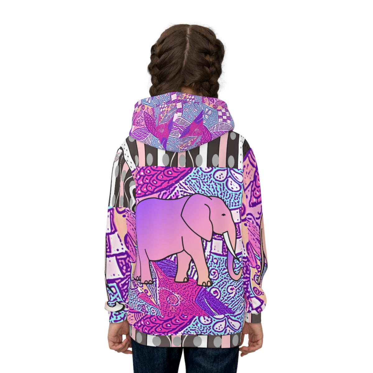 Children's Hoodie ELEPHANTS ON PINK