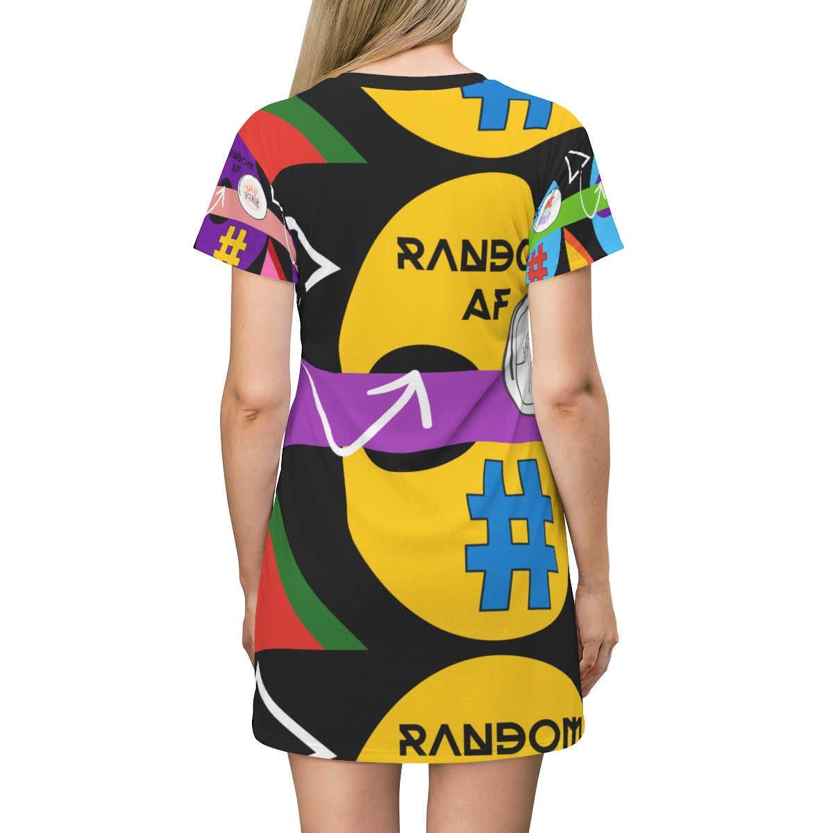 All Over Print T-Shirt Dress RANDOM AF 2